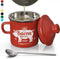 PGYARD Mini Bacon Grease Container With Strainer - 15OZ Enamel Grease Saver,