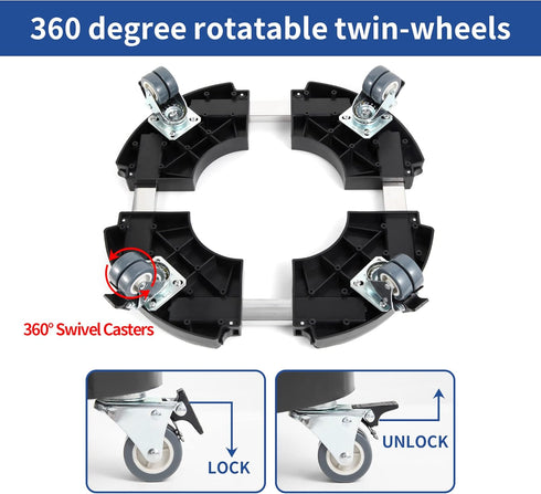 15 21 Inch 440 Lbs W B D WEIBIDA Plant Stand with Wheels Heavy Duty, Adjustable to Pot Roller Base, Rolling Planter
