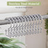 Amazer Shower Curtain Hooks Rings - Rust-Resistant Stainless Steel Double Hooks, Set of 12, Chrome