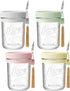 HomArtist 16oz Overnight Oats Containers with Lids and Spoons, 4 Pack Wide