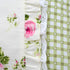 FADFAY Farmhouse Style Pillowcases, Pink Rosetta Printed Gold with Green Plaid, 100% Cotton Vintage Lace Ruffles