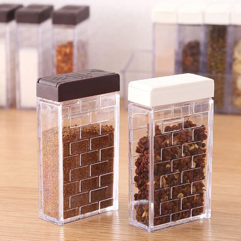 TOPZEA 12Pcs Spice Shaker Jars, Travel Seasoning Box with 2-in-1 Lids, Plastic Storage Container for Spice, Salt, Pepper