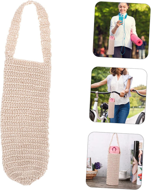 INOOMP 2pcs Woven Water Cup Cover - Portable Bottle Sleeve Holder Bag for Water Bottles