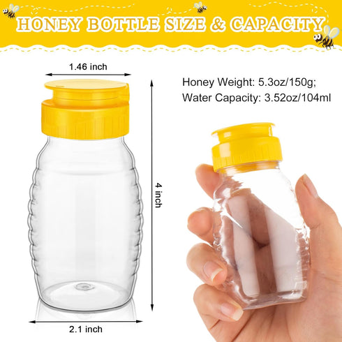 8 Pack 5oz Honey Squeeze Bottle, Refillable Small Squeeze Bottles for Honey, Plastic Honey Containers with Leak Proof