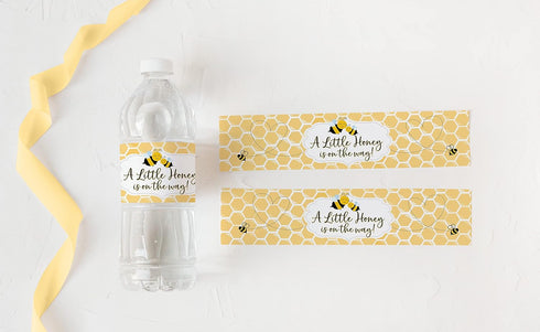 25 Your Main Event Prints Mom to Bee Baby Shower Bottle Wraps - Yellow Neutral Water Bottle Labels - Perfect Decoration