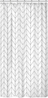 Riyidecor Small Stall White Black Half Single RV Camper Shower Curtain 39x72 Inch, Chevron Herringbone Geometric Decor