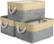 TheWarmHome Fabric Storage Bins for Organizing, Sturdy Foldable Storage Baskets with Handles, 3 Pack, Gold&Grey