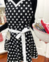 Wrapables Adjustable Flirty Hostess Apron with Black Polka Dots