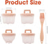 Cute Set of 4 Egg Cooking Pods Mold Boiled Pink Microwave and Stovetop Hard Boiled, Soft Boiled Holder Poacher Cups, Jello Cups with Lids, Square Shaper Fun Cookery Kitchen Gadgets (including oil brush)