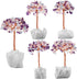 mookaitedecor Amethyst & Rose Quartz & Aquamarine Crystal Tree on Rock Crystal Cluster, Money Tree of Life Decoration