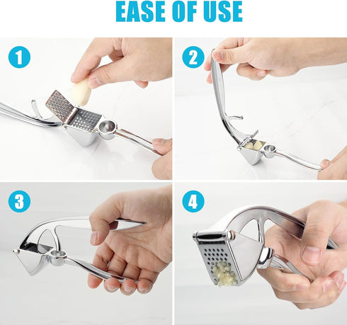 COKORA Garlic Press, Premium Kitchen Metal Garlic Crusher Masher Tool, Rust Proof & Dishwasher Safe, Heavy Duty