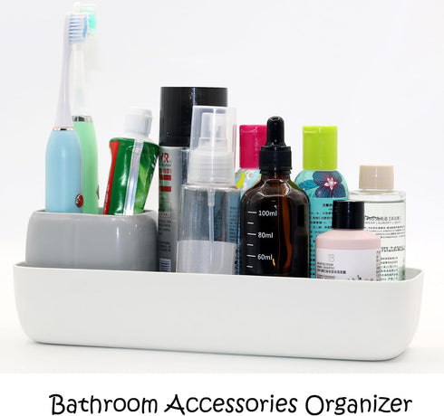 Toothbrush Holder and Toothpaste Holder for Bathroom Vanity, Kids Bathroom Decor with Cups, Electric Toothbrush Holder