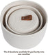 Cottonphant Set of 3 Stylish Round Woven Baskets with Lids - Elegant Storage Solution for Home Decor, Off White