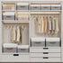 Yawinhe Storage Boxes with Lids, Linen Fabric Bin, Cube Organizer Basket, Washable, White/Grey, 1-Pack