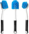Dish Brush Set of 3, Water Bottle Brush, Dish Scrub Brush, Non-Slip Long Handle for Cleaning Dishes, Sink, Pots, Round