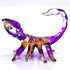 Scorpion Miniature Figurines - Hand Painted Blown Glass Art Collectible Gift Decor, Orange Purple