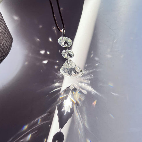 20pcs 50mm Clear Maple Leaf Crystal Chandelier Prism Pendant Parts, Suncatchers Hanging Crystals Beads for Chandelier