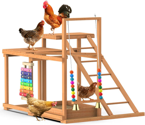 Multi-Functional Chicken Perch with Swing and Xylophone Toy