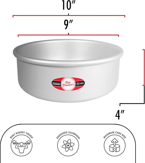 Fat Daddio's Anodized Aluminum Round Cake Pan, 9 x 4 Inch by Fat Daddio's