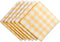 DII Checkered Napkin Set, 100% Cotton, Machine Washable, 20x20, Yellow, 6 Piece