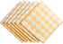 DII Checkered Napkin Set, 100% Cotton, Machine Washable, 20x20, Yellow, 6 Piece
