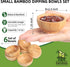 Dipping Bowls Set, Small Bamboo Sauce Cups for Soy Sauce/Condiment, Reusable Round Side Dish Bowls (Wood Color 1.4 oz.)