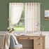 jinchan 45 Inch 2 Winslow Linen Curtains Length Small Window Curtains Embroidered Bordered Floral Drapes Light