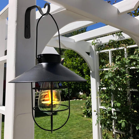 APBFH 2Pcs 5in Decorative Outdoor Iron Wall Hooks for Hanging Lantern Jar Sconce Solar Light Small Planter Bird House