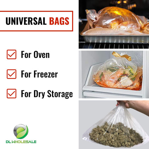 BirdBags Turkey Bags, 18” x 20” 25 Pack, Heavy Duty Oven Bags for Turkey Brining and Cooking