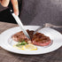 Set of 6 Steak Knives, Black Full-Tang Triple Rivet Serrated Stainless Steel Flatware, 4.5 Inches, Dishwasher Safe