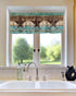 Western Valances Curtain 1 Panel for Kitchen Cafe, Teal Brown Wood Grain, 42"x12", Rod Pocket Window Treatment