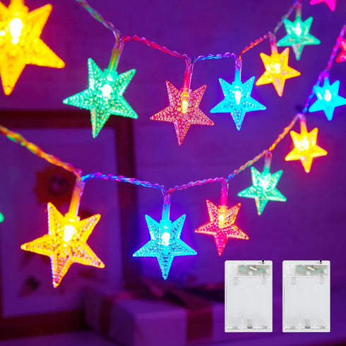 Minetom Star String Lights Battery Operated - 2 Pack 17 ft 50
