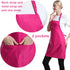 2 Pink,15pcs), 60x70cm Pink Plain Bib Aprons Bulk for Women Men Adult with Front Pockets (Hot