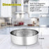 P&P CHEF 8 x 3 Inch Cake Pans Set of 2, Round Baking Pan Stainless Steel Layer Birthday Wedding Cake Oven Pans, Non Toxic & Heavy Duty, Deep Side & Mirror Finish, Easy Clean & Dishwasher Safe