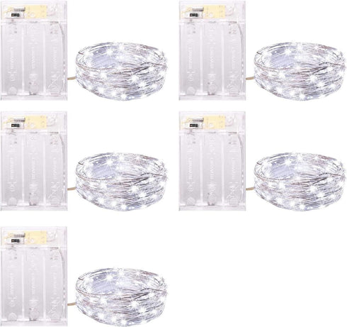 Minetom Fairy Lights Battery Operated, 5 Pack 7 FT 20 LED String