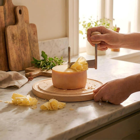 Girolle Cheese Curler Wheel For Tte de Moine, Chocolate & Butter Curls | Sharp Blade, Solid Wood Base | Perfect