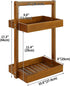 2 Countertop, Utoplike Teak Wood Shower Caddy Corner, Tier Bathroom Organizer Standing Shower Rack with Handle, Stand