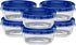 Elegant Disposables Twist Top Deli Containers, Reusable Stackable Food Storage Containers with Blue Screw on Lid - 10
