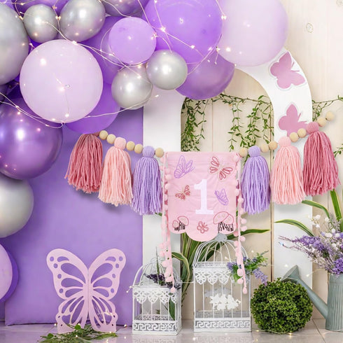 FESTELLAR 1st 1st High Chair Banner Embroidery Highchair Birthday Girl One Year Old High Chair First Banner Wildflower