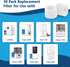 30-Pack Top Fill Humidifier Replacement Filters for LEVOIT Classic160, Dual150, Dual200S, and More