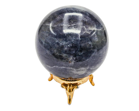 Iolite Crystal Ball with Stand - 2.5" Large Crystal Sphere for Meditation and Decorative Use