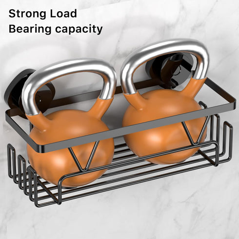 KEGII Shower Caddy Suction Cup Removable Suction Bathroom Organizers Shelf with Soap Holder, Razor Holder & Hooks