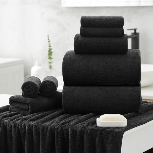 Set 12 (4 Towels,4 Towels,4 100% Pack Luxury Bath Towels - Piece Large Bath Hand Washcloths), Microfiber,Extra
