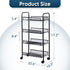 4 LOFTEY Tier Rolling Storage Cart, Small Metal Utility Cart on Wheels, Rolling Organizer Carts for Kitchen, Bathroom