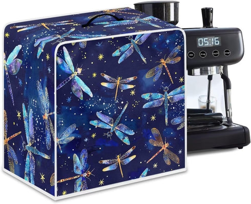 Blue Dragonfly Coffee Maker Covers with Top Handle Dust Resistant Covers for Small Kitchen Appliance Protector Soft Covers for Blender Juice Machine Kitchen Decor