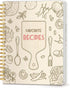 LuBudingJoy Blank Recipe Notebook: Full Page Spiral Hardcover, Holds 140 Recipes (Wood Color)
