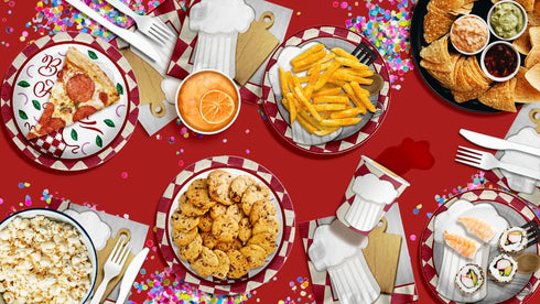 Cooking Themed Birthday Party Paper Plates, Napkins, Cups - Bon Appetit Supplies for 16 Guests (64 Piece)