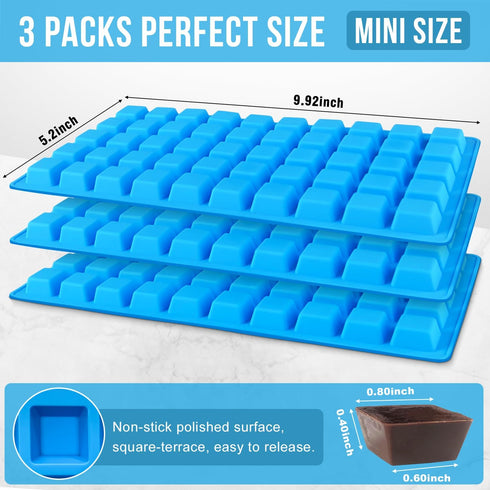 Walfos Square Silicone Molds, Non-Stick Dog Treat Molds for Baking and Freezing, 2 Packs for Puppy Treats