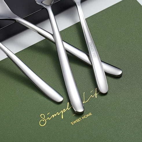 Dinner Spoons 6 Piece - 8.1'' Stainless Steel Tablespoons, Soup Spoons, Silverware for Home, Kitchen, Dishwasher Safe