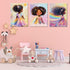 ouiytws Set Prints,Framed12 16inches X3piece Black Girl Princess Wall Art, Rainbow Hair Girl Painting,Cute Afro Girls